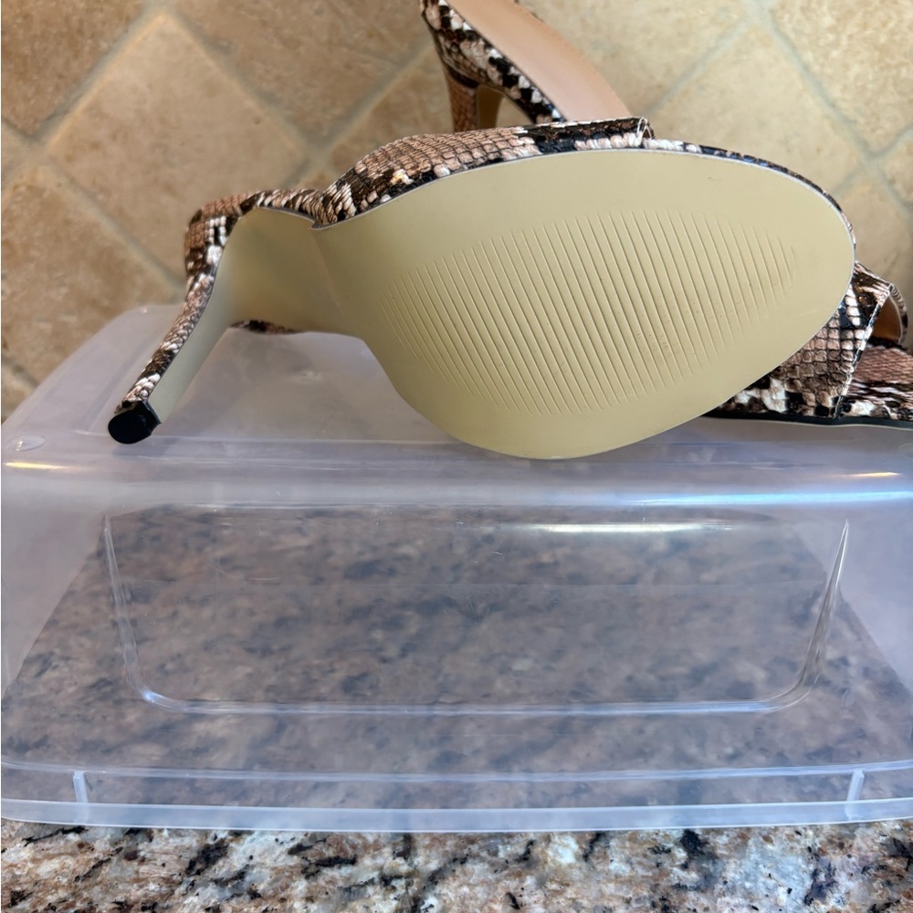 Black and White Python Print Stiletto Mules - Picture 3 of 3